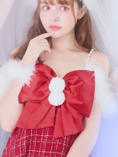 画像19: 【即日発送！】【サンタコス 5点セット】【S-XLサイズ/1カラー】リボンキャミソールフレアツイードサンタコスプレ[OF04] (19)