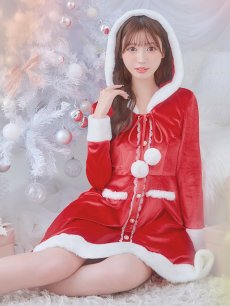 画像8: 【即日発送!】【サンタコス 1点セット】【S-Lサイズ/1カラー】ワンピースコート風サンタ[OF04] (8)