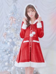 画像11: 【即日発送!】【サンタコス 1点セット】【S-Lサイズ/1カラー】ワンピースコート風サンタ[OF04] (11)