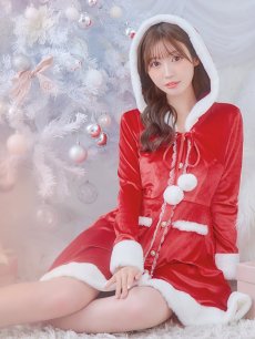 画像12: 【即日発送!】【サンタコス 1点セット】【S-Lサイズ/1カラー】ワンピースコート風サンタ[OF04] (12)