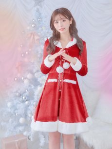 画像13: 【即日発送!】【サンタコス 1点セット】【S-Lサイズ/1カラー】ワンピースコート風サンタ[OF04] (13)