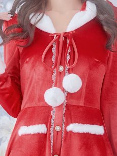 画像16: 【即日発送!】【サンタコス 1点セット】【S-Lサイズ/1カラー】ワンピースコート風サンタ[OF04] (16)