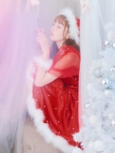 画像9: SALE!【即日発送】【サンタコス 4点セット】【S-Lサイズ/1カラー】ベロアパールフレアスカートサンタコスプレ[OF04] (9)