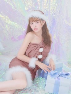 画像13: 【即日発送】【サンタコス4点セット】【S-Lサイズ/1カラー】ワンショルダーリボンサンタコスプレ[OF04] (13)