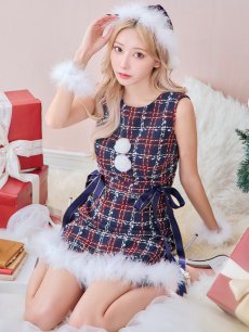 画像7: SALE!即日発送!【サンタコス 4点セット】【S-Lサイズ/2カラー】サイドリボンツイードサンタコスプレ[OF04] (7)