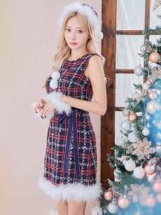 画像10: SALE!即日発送!【サンタコス 4点セット】【S-Lサイズ/2カラー】サイドリボンツイードサンタコスプレ[OF04] (10)