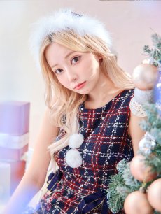 画像11: SALE!即日発送!【サンタコス 4点セット】【S-Lサイズ/2カラー】サイドリボンツイードサンタコスプレ[OF04] (11)