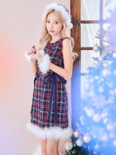 画像14: SALE!即日発送!【サンタコス 4点セット】【S-Lサイズ/2カラー】サイドリボンツイードサンタコスプレ[OF04] (14)