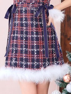 画像17: SALE!即日発送!【サンタコス 4点セット】【S-Lサイズ/2カラー】サイドリボンツイードサンタコスプレ[OF04] (17)