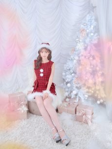 画像6: SALE!即日発送！【サンタコス 4点セット】【S-Lサイズ/2カラー】サイドリボンツイードサンタコスプレ[OF04] (6)