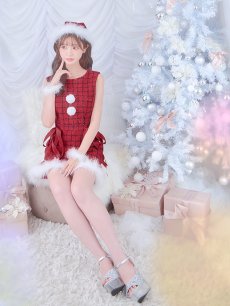 画像7: SALE!即日発送！【サンタコス 4点セット】【S-Lサイズ/2カラー】サイドリボンツイードサンタコスプレ[OF04] (7)