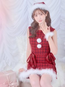 画像8: SALE!即日発送！【サンタコス 4点セット】【S-Lサイズ/2カラー】サイドリボンツイードサンタコスプレ[OF04] (8)