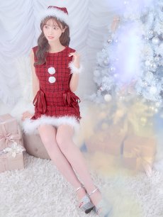 画像13: SALE!即日発送！【サンタコス 4点セット】【S-Lサイズ/2カラー】サイドリボンツイードサンタコスプレ[OF04] (13)