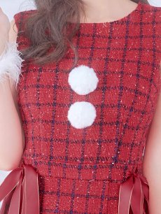 画像16: SALE!即日発送！【サンタコス 4点セット】【S-Lサイズ/2カラー】サイドリボンツイードサンタコスプレ[OF04] (16)