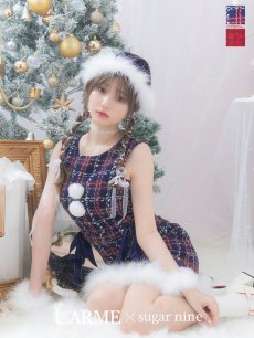 画像1: SALE!即日発送！【サンタコス 4点セット】【S-Lサイズ/2カラー】サイドリボンツイードサンタコスプレ[OF04] (1)