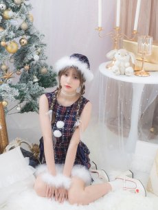 画像7: SALE!即日発送！【サンタコス 4点セット】【S-Lサイズ/2カラー】サイドリボンツイードサンタコスプレ[OF04] (7)