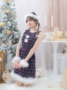 画像8: SALE!即日発送！【サンタコス 4点セット】【S-Lサイズ/2カラー】サイドリボンツイードサンタコスプレ[OF04] (8)