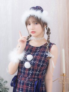 画像11: SALE!即日発送！【サンタコス 4点セット】【S-Lサイズ/2カラー】サイドリボンツイードサンタコスプレ[OF04] (11)