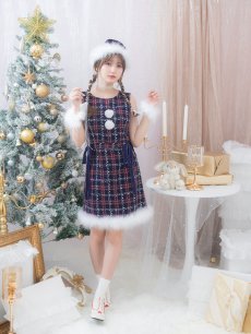 画像10: SALE!即日発送！【サンタコス 4点セット】【S-Lサイズ/2カラー】サイドリボンツイードサンタコスプレ[OF04] (10)