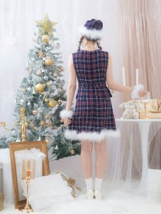 画像13: SALE!即日発送！【サンタコス 4点セット】【S-Lサイズ/2カラー】サイドリボンツイードサンタコスプレ[OF04] (13)