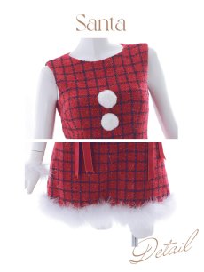 画像40: SALE!即日発送!【サンタコス 4点セット】【S-Lサイズ/2カラー】サイドリボンツイードサンタコスプレ[OF04] (40)