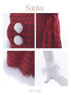 画像41: SALE!即日発送!【サンタコス 4点セット】【S-Lサイズ/2カラー】サイドリボンツイードサンタコスプレ[OF04] (41)