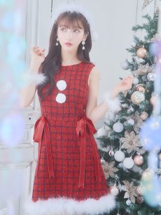 画像23: SALE!即日発送!【サンタコス 4点セット】【S-Lサイズ/2カラー】サイドリボンツイードサンタコスプレ[OF04] (23)