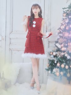 画像30: SALE!即日発送!【サンタコス 4点セット】【S-Lサイズ/2カラー】サイドリボンツイードサンタコスプレ[OF04] (30)