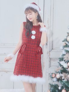 画像33: SALE!即日発送!【サンタコス 4点セット】【S-Lサイズ/2カラー】サイドリボンツイードサンタコスプレ[OF04] (33)
