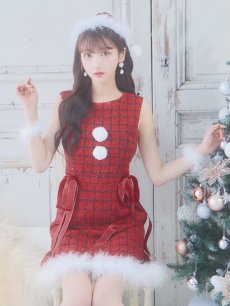 画像34: SALE!即日発送!【サンタコス 4点セット】【S-Lサイズ/2カラー】サイドリボンツイードサンタコスプレ[OF04] (34)