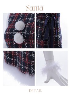 画像20: SALE!即日発送!【サンタコス 4点セット】【S-Lサイズ/2カラー】サイドリボンツイードサンタコスプレ[OF04] (20)