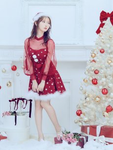 画像32: 【即日発送！】【サンタコス 4点セット】【XS-XLサイズ/2カラー】チュールロングスリーブハイネックサンタ[OF04] (32)