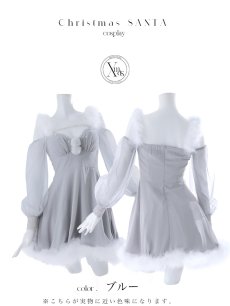 画像20: 【即日発送】【サンタコス 3点セット】【XS-XLサイズ/2カラー】シアーチュールオフショルダーサンタコスプレ[OF04] (20)