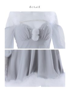 画像21: 【即日発送】【サンタコス 3点セット】【XS-XLサイズ/2カラー】シアーチュールオフショルダーサンタコスプレ[OF04] (21)