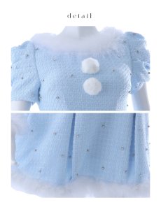 画像29: 【即日発送！】【サンタコス 4点セット】【XS-XLサイズ/3カラー】ツイードビジュープリーツスカートサンタコスプレ[OF04] (29)