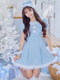 画像23: 【即日発送！】【サンタコス 4点セット】【XS-XLサイズ/3カラー】ツイードビジュープリーツスカートサンタコスプレ[OF04] (23)