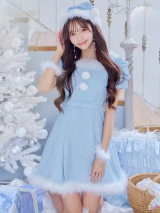 画像19: 【即日発送！】【サンタコス 4点セット】【XS-XLサイズ/3カラー】ツイードビジュープリーツスカートサンタコスプレ[OF04] (19)