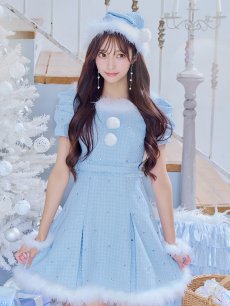 画像22: 【即日発送！】【サンタコス 4点セット】【XS-XLサイズ/3カラー】ツイードビジュープリーツスカートサンタコスプレ[OF04] (22)