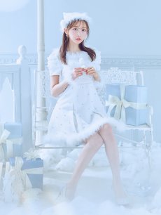 画像13: 【即日発送！】【サンタコス 4点セット】【XS-XLサイズ/3カラー】ツイードビジュープリーツスカートサンタコスプレ[OF04] (13)