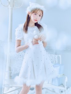 画像14: 【即日発送！】【サンタコス 4点セット】【XS-XLサイズ/3カラー】ツイードビジュープリーツスカートサンタコスプレ[OF04] (14)