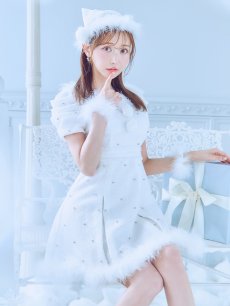 画像16: 【即日発送！】【サンタコス 4点セット】【XS-XLサイズ/3カラー】ツイードビジュープリーツスカートサンタコスプレ[OF04] (16)