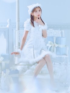 画像3: 【即日発送！】【サンタコス 4点セット】【XS-XLサイズ/3カラー】ツイードビジュープリーツスカートサンタコスプレ[OF04] (3)