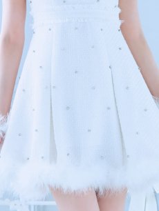 画像7: 【即日発送！】【サンタコス 4点セット】【XS-XLサイズ/3カラー】ツイードビジュープリーツスカートサンタコスプレ[OF04] (7)