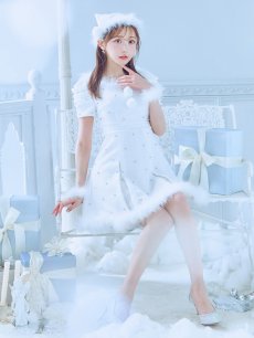 画像8: 【即日発送！】【サンタコス 4点セット】【XS-XLサイズ/3カラー】ツイードビジュープリーツスカートサンタコスプレ[OF04] (8)