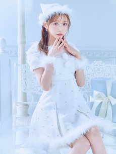 画像9: 【即日発送！】【サンタコス 4点セット】【XS-XLサイズ/3カラー】ツイードビジュープリーツスカートサンタコスプレ[OF04] (9)