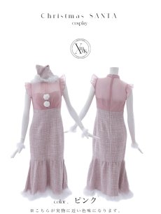 画像38: SALE!【即日発送！】【サンタコス 4点セット】【S-Lサイズ/1カラー】シースルーツイードサンタコスプレ[OF04] (38)