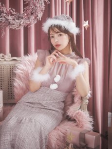 画像27: SALE!【即日発送！】【サンタコス 4点セット】【S-Lサイズ/1カラー】シースルーツイードサンタコスプレ[OF04] (27)