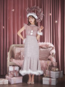 画像30: SALE!【即日発送！】【サンタコス 4点セット】【S-Lサイズ/1カラー】シースルーツイードサンタコスプレ[OF04] (30)