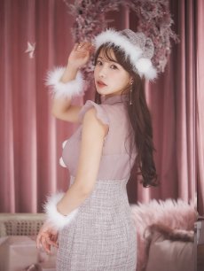 画像33: SALE!【即日発送！】【サンタコス 4点セット】【S-Lサイズ/1カラー】シースルーツイードサンタコスプレ[OF04] (33)