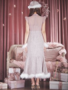 画像22: SALE!【即日発送！】【サンタコス 4点セット】【S-Lサイズ/1カラー】シースルーツイードサンタコスプレ[OF04] (22)